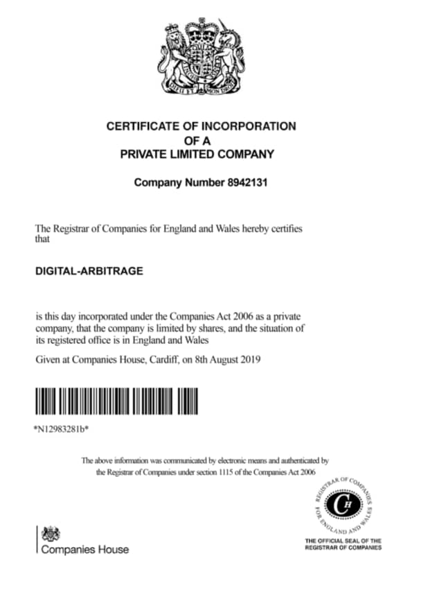 DA cert